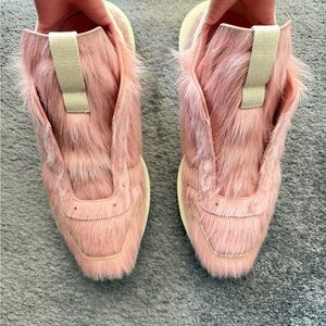Rick Owens Pink Pony Hair Fur Geth Runners New with Original Box EU size 44